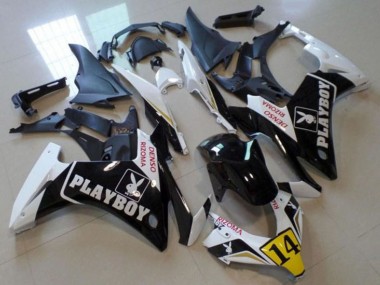 Carenados Moto Honda CBR500R 2013-2015 - Blanco Amarillo Negro Brillante Playboy 14 Asequibles