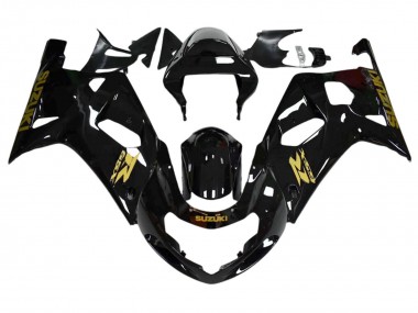 Carenados Moto Suzuki GSXR 600 / GSXR 750 2001-2003 - Negro Brillante Oro Calcomanía Asequibles