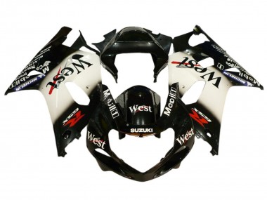 Carenados Moto Suzuki GSXR 600 / GSXR 750 2001-2003 - Negro Brillante Blanco West Rojo Asequibles