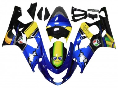Carenados Moto Suzuki GSXR 600 / GSXR 750 2004-2005 - Azul Amarillo Negro Tiburón Asequibles