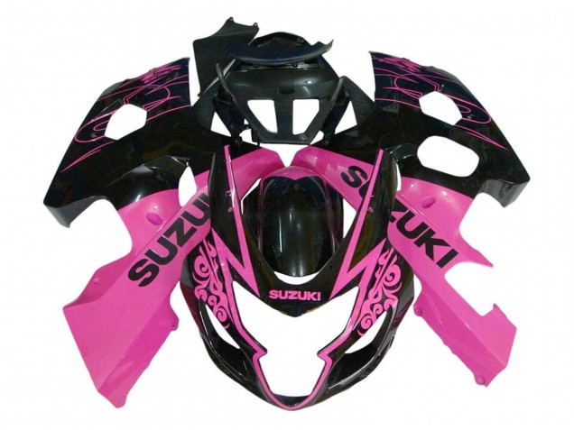 Carenado Moto Suzuki GSXR 600 / GSXR 750 2004-2005 - Rosa Negro Brillante Asequibles