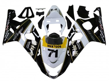 Carenados Moto Suzuki GSXR 600 / GSXR 750 2004-2005 - Blanco Negro Amarillo Dark Dog 71 Asequibles