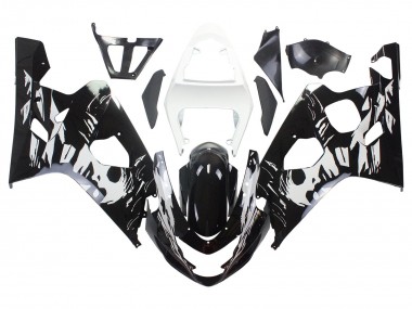 Carenado Moto Suzuki GSXR 600 / GSXR 750 2004-2005 - Blanco Negro Asequibles