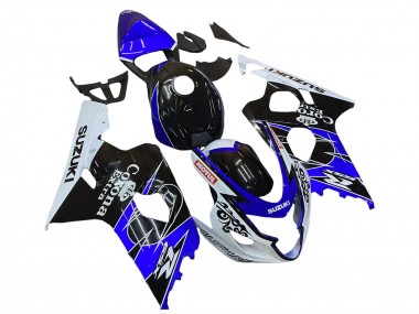 Carenado Moto Suzuki GSXR 600 / GSXR 750 2004-2005 - Blanco Azul Negro Corona Motul Asequibles