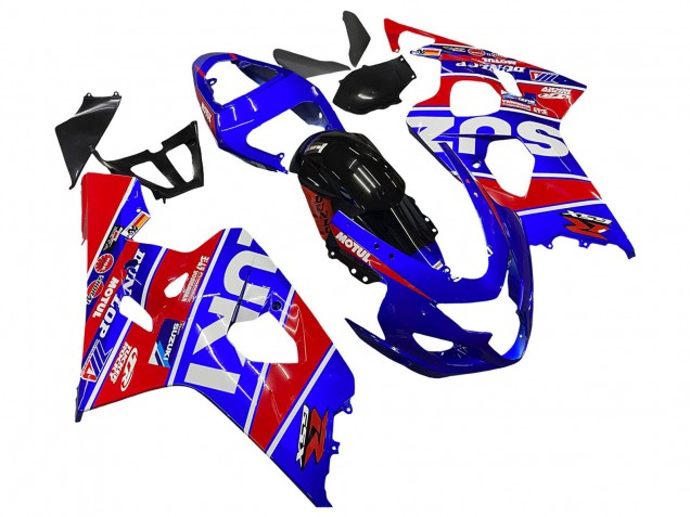 Carenados Moto Suzuki GSXR 600 / GSXR 750 2004-2005 - Azul Rojo Negro Motul Dunlop Asequibles