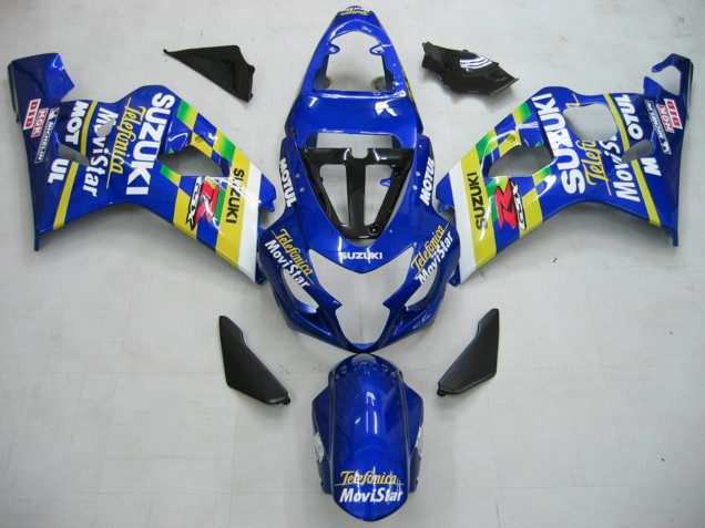 Carenados Moto Suzuki GSXR 600 / GSXR 750 2004-2005 - Azul Blanco Amarillo Verde Telefonica Motul MoviStar Asequibles