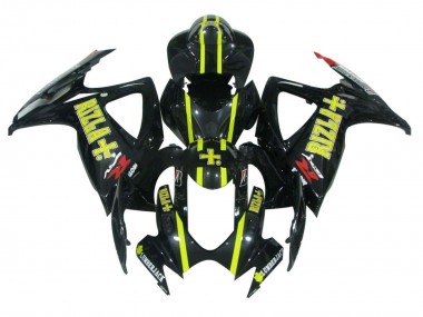 Carenados Moto Suzuki GSXR 600 / GSXR 750 2006-2007 - Negro Brillante Amarillo Rizla Asequibles
