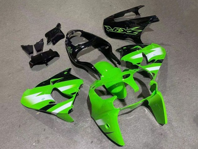 Carenados Moto Kawasaki ZX9R 2000-2001 - Verde Blanco Negro Brillante Asequibles
