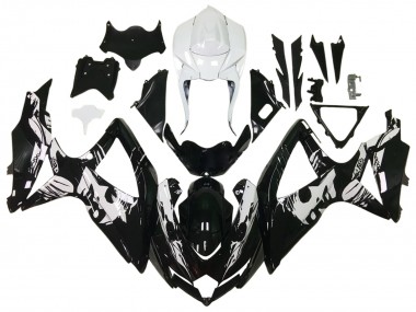 Carenados Moto Suzuki GSXR 600 / GSXR 750 2006-2007 - Negro Brillante Blanco Asequibles