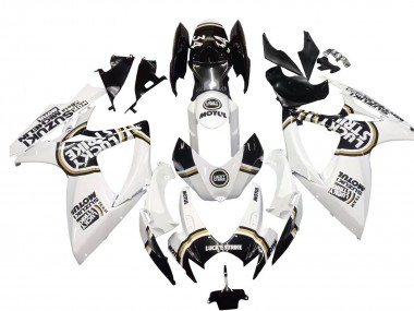 Carenados Moto Suzuki GSXR 600 / GSXR 750 2006-2007 - Blanco Negro Lucky Strike Motul Asequibles