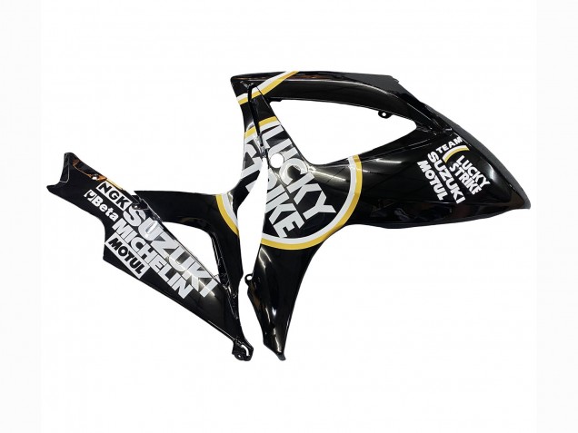 Carenados Moto Suzuki GSXR 600 / GSXR 750 2006-2007 - Negro Brillante Blanco Motul Lucky Strike Asequibles