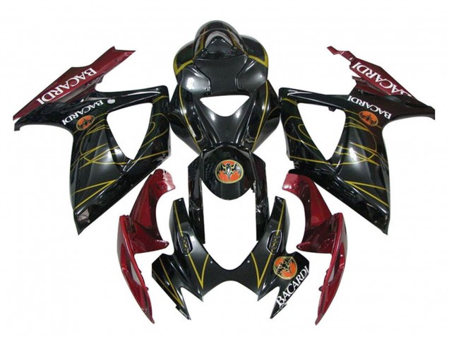 Carenados Moto Suzuki GSXR 600 / GSXR 750 2006-2007 - Negro Brillante Rojo Oro Asequibles
