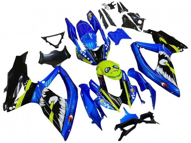 Carenados Moto Suzuki GSXR 600 / GSXR 750 2008-2010 - Azul Fluorescent Verde Tiburón Asequibles