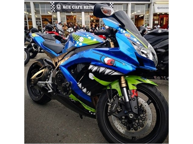 Carenados Moto Suzuki GSXR 600 / GSXR 750 2008-2010 - Azul Fluorescent Verde Tiburón Asequibles