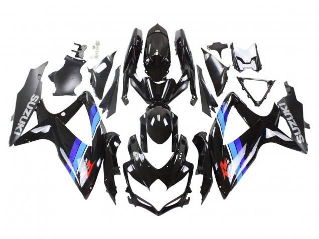 Carenados Moto Suzuki GSXR 600 / GSXR 750 2008-2010 - Negro Brillante Azul Asequibles