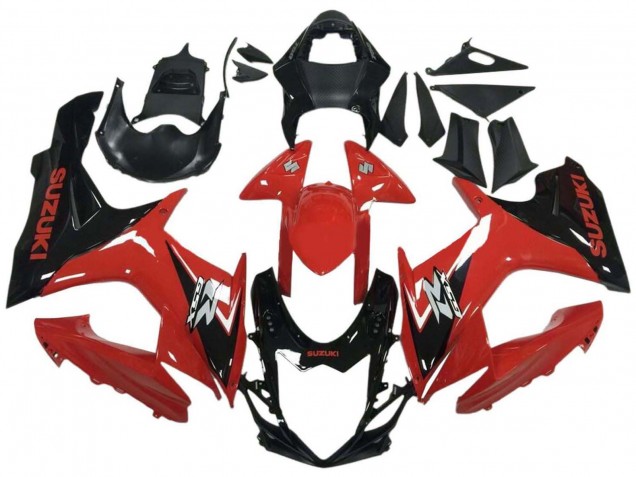 Carenado Moto Suzuki GSXR 600 / GSXR 750 2011-2024 - Rojo Negro Brillante Asequibles
