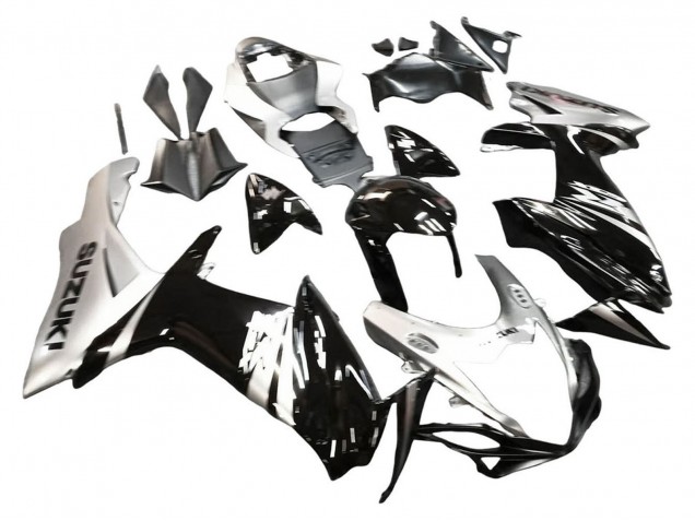 Carenado Moto Suzuki GSXR 600 / GSXR 750 2011-2024 - Negro Brillante Plata Asequibles
