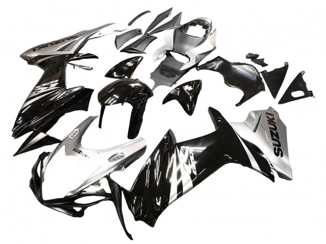Carenado Moto Suzuki GSXR 600 / GSXR 750 2011-2024 - Negro Brillante Plata Asequibles