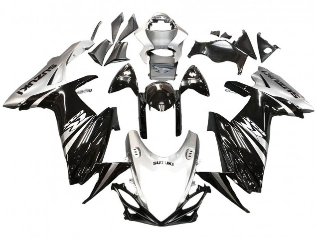 Carenado Moto Suzuki GSXR 600 / GSXR 750 2011-2024 - Negro Brillante Plata Asequibles