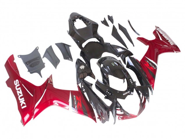 Carenado Moto Suzuki GSXR 600 / GSXR 750 2011-2024 - Rojo Negro Brillante Asequibles