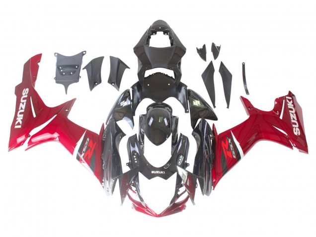 Carenado Moto Suzuki GSXR 600 / GSXR 750 2011-2024 - Rojo Negro Brillante Asequibles