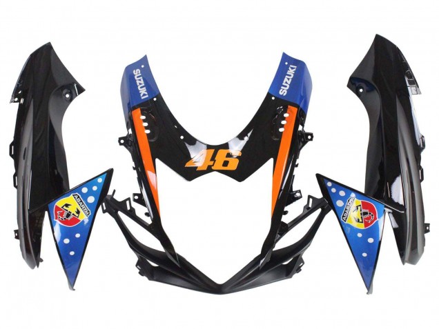 Carenados Moto Suzuki GSXR 600 / GSXR 750 2011-2024 - Azul Claro Naranja Negro Blanco Tiburón 46 Asequibles