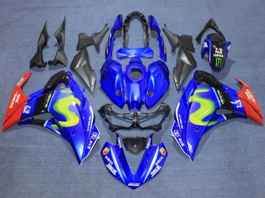 Carenados Moto Yamaha YZF R3/R25 2015-2018 - Azul Negro Brillante Rojo ENEOS Monstruo Asequibles