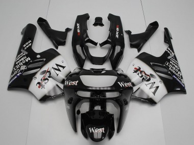 Carenados Moto Kawasaki ZX9R 1994-1997 - Negro Brillante Blanco West Asequibles