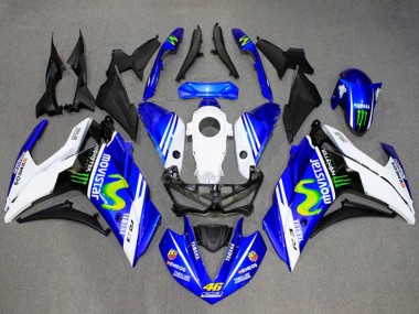 Carenados Moto Yamaha YZF R3/R25 2015-2018 - Blanco Azul Verde MoviStar Monstruo Asequibles