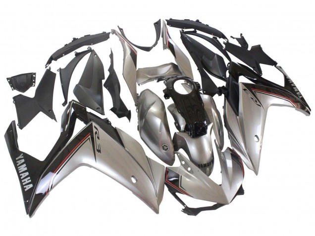 Carenados Moto Yamaha YZF R3/R25 2015-2018 - Plata Negro Asequibles