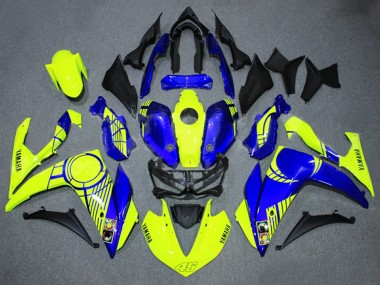 Carenados Moto Yamaha YZF R3/R25 2015-2018 - Neon Amarillo Azul Negro 46 Asequibles