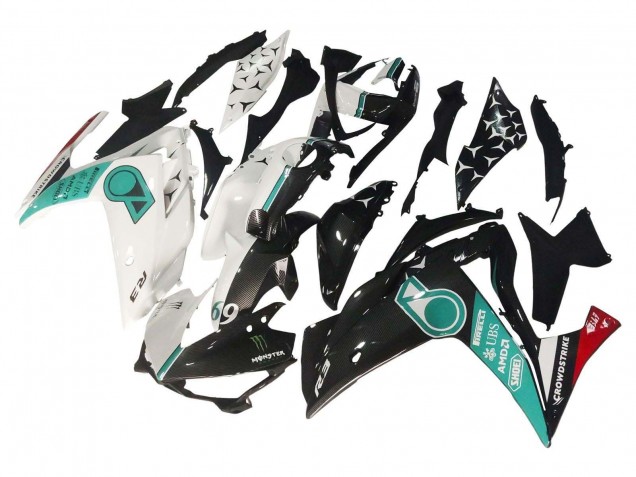 Carenados Moto Yamaha YZF R3/R25 2015-2018 - Blanco Verde Negro Brillante Asequibles