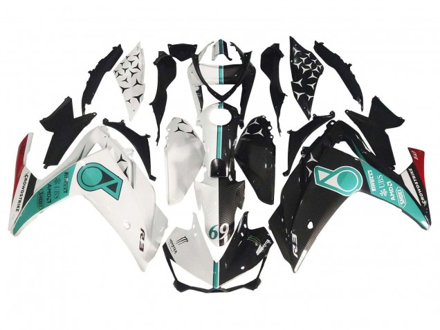 Carenados Moto Yamaha YZF R3/R25 2015-2018 - Blanco Verde Negro Brillante Asequibles