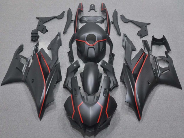 Carenados Moto Yamaha YZF R3/R25 2019-2021 - Negro Mate Rojo Asequibles