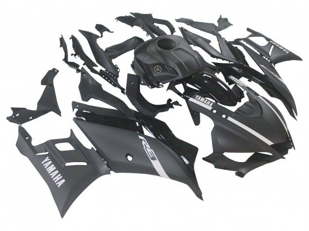 Carenados Moto Yamaha YZF R3/R25 2019-2021 - Negro Mate Plata Asequibles