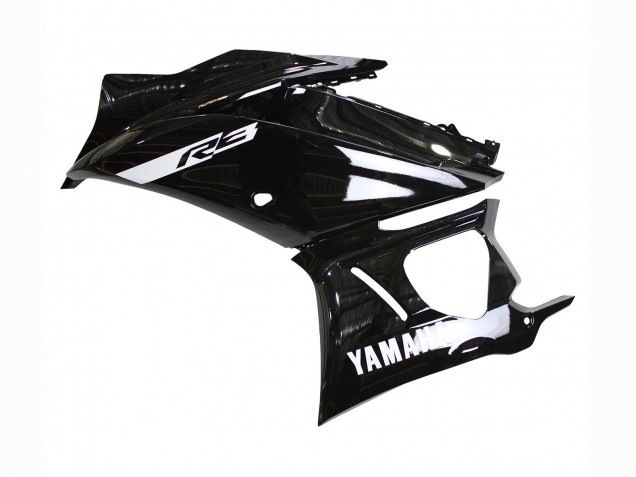 Carenados Moto Yamaha YZF R3/R25 2019-2021 - Negro Brillante Blanco Asequibles