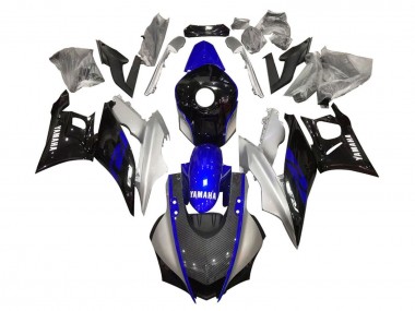 Carenados Moto Yamaha YZF R3/R25 2019-2021 - Plata Azul Negro FibraCarbono Estilo Asequibles