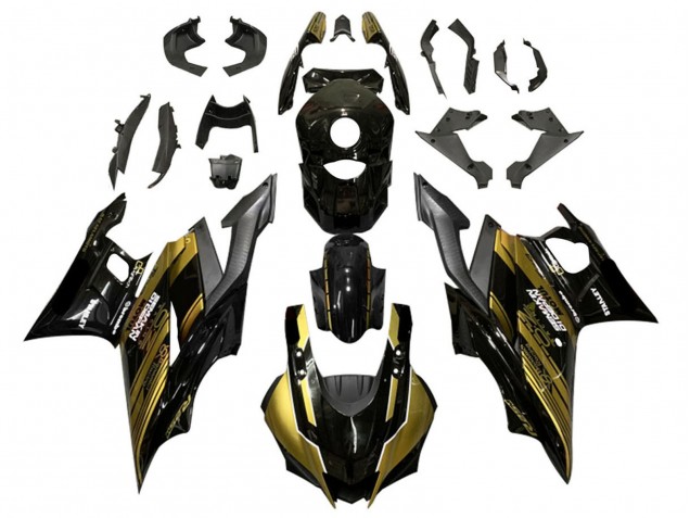 Carenados Moto Yamaha YZF R3/R25 2019-2021 - Oro Negro Brillante Semakin Didepan Asequibles
