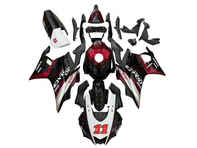 Carenados Moto Yamaha YZF R3/R25 2019-2021 - Blanco Rojo Negro 11 Asequibles