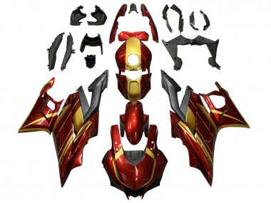 Carenados Moto Yamaha YZF R3/R25 2019-2021 - Rojo Oro Negro Mate Asequibles
