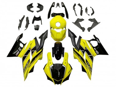 Carenados Moto Yamaha YZF R3/R25 2019-2021 - Amarillo Negro FibraCarbono Asequibles