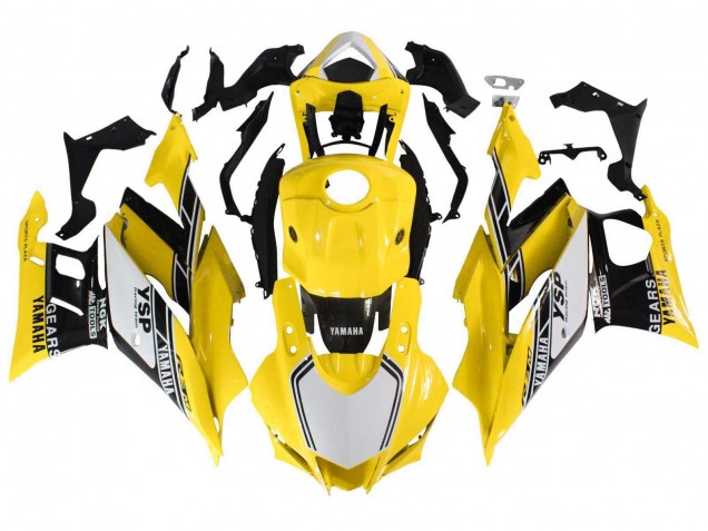 Carenados Moto Yamaha YZF R3/R25 2019-2021 - Amarillo Blanco Negro Raya Asequibles