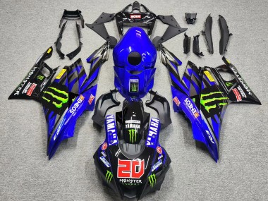 Carenados Moto Yamaha YZF R3/R25 2022-2024 - Azul Verde Negro Monstruo ENEOS 20 Asequibles