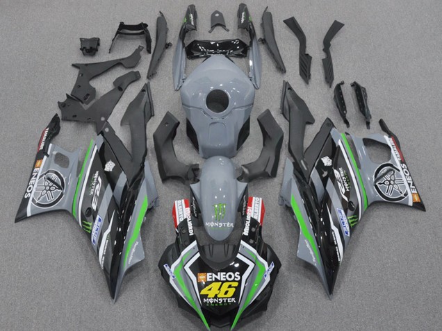 Carenados Moto Yamaha YZF R3/R25 2022-2024 - Nardo Gris Verde Negro Monstruo ENEOS 46 Asequibles