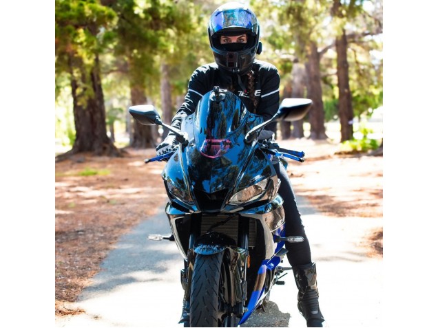 Carenados Moto Yamaha YZF R3/R25 2022-2024 - Azul Negro Brillante Asequibles