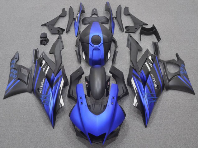 Carenados Moto Yamaha YZF R3/R25 2022-2024 - Azul Negro Mate Monstruo Asequibles