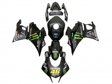 Carenados Moto Yamaha YZF R3/R25 2022-2024 - Negro Verde Monstruo ENEOS 46 Asequibles