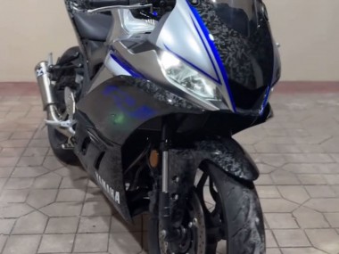 Carenados Moto Yamaha YZF R3/R25 2022-2024 - Marble Negro Plata Azul Falsificado FibraCarbono Estilo Asequibles
