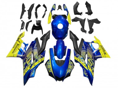 Carenados Moto Yamaha YZF R3/R25 2022-2024 - Amarillo Azul Negro Mate 93 Asequibles