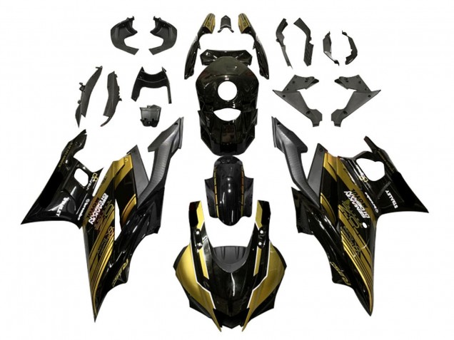 Carenados Moto Yamaha YZF R3/R25 2022-2024 - Oro Negro Brillante Semakin Didepan Asequibles